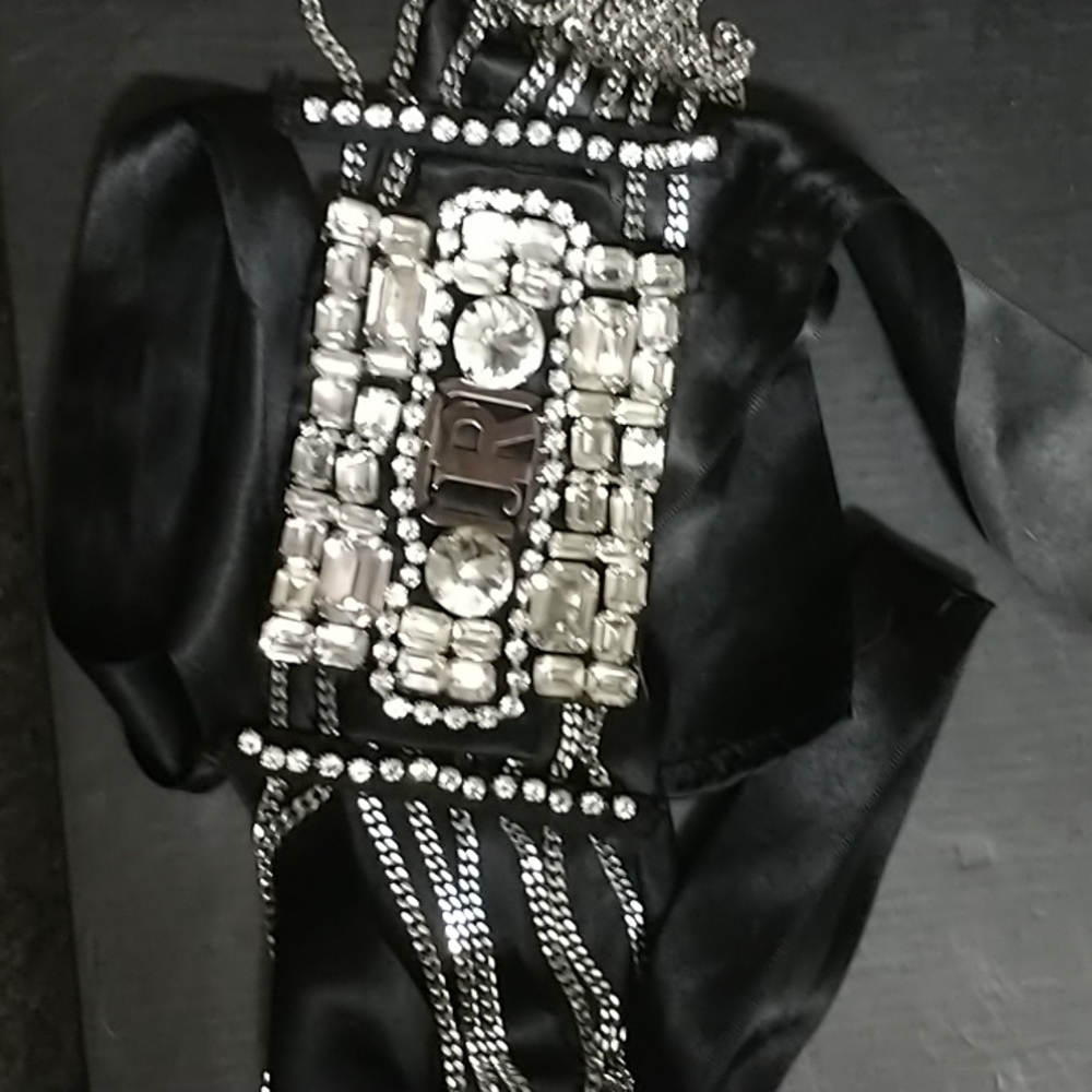 Vintage Retro  Rhinestone Satin Sash Belt